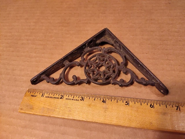Vintage Antique Cast Iron Wall Shelf Bracket Ornate Design