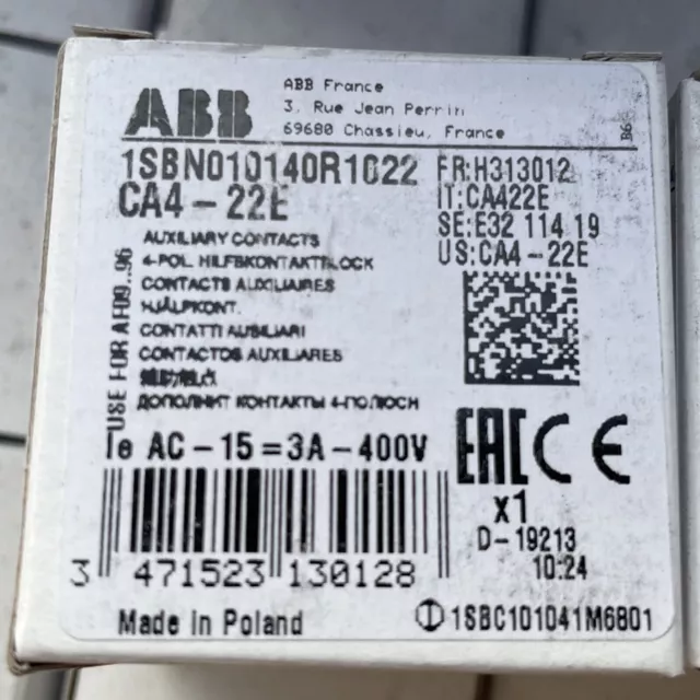 1PC NEW CA422E Auxiliary Contact CA4-22E Boxed Fast Ship #W8