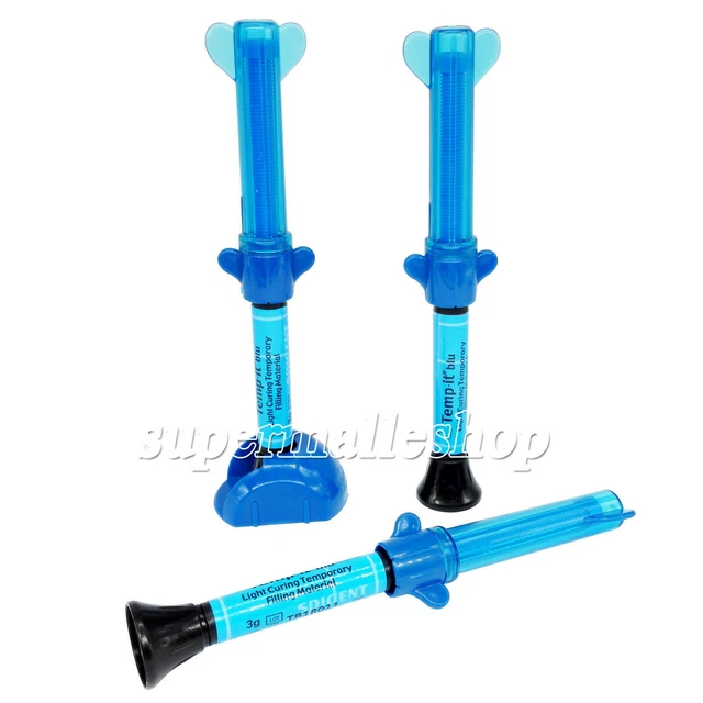 Dental Temp-It Blu Light-Curing Temporary Filling Material Blue Syringe Composit