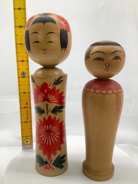 Poupée Kokeshi Naruko Traditionnelle – Bois, Japonaise, Vintage, état Usé (collection)