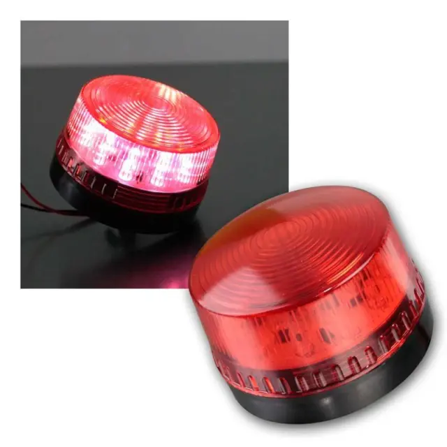 Luz de señal LED roja, por ejemplo, para sistema de alarma, luz de advertencia, función de flash de señal de advertencia 2