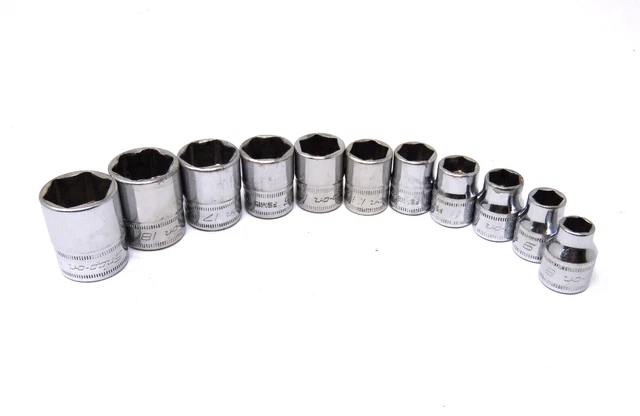 Snap-on 11pc FSM Series 3/8'' Drive 6 Point Metric Socket Set 8mm - 19mm