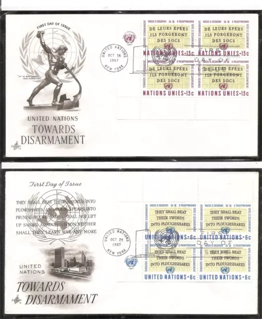 UN New York SC # 177-178  Towards Disarmament FDC. Artcraft Cachet