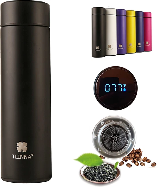 Coffee Thermos,Coffee Bottle,Tea Infuser Bottle,Smart Sports Water Bottle with L