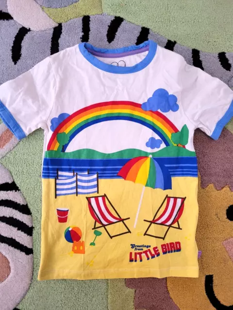 T-Shirt Little Bird by Jools Oliver Seaside Sommer Strand Szene Ringer 6-7 Jahre