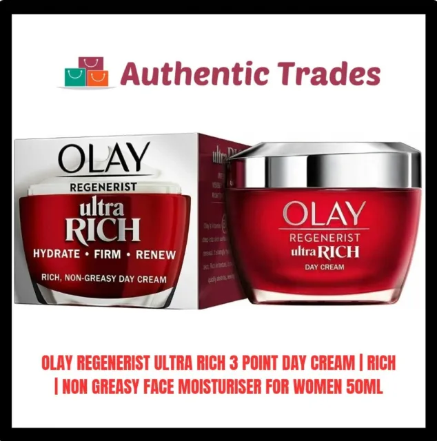 Olay Regenerist Ultra Rich Day Face Cream, 50ml - Hydrate | Firm | Renew | New