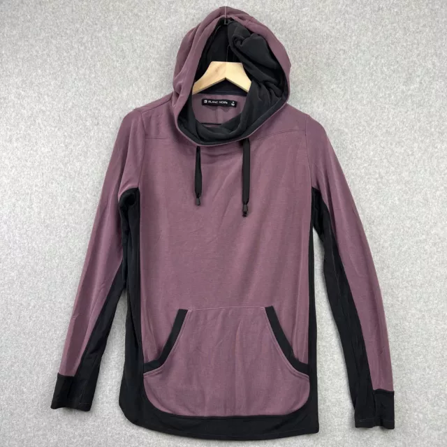 Blanc Noir Funnel Neck Hoodie Sweatshirt Women's Pullover Purple Black Sz M