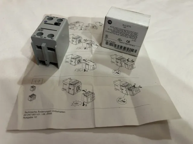 Allen Bradley 100-FA20 Auxiliary Contact Front Mount, 2 NO Contacts