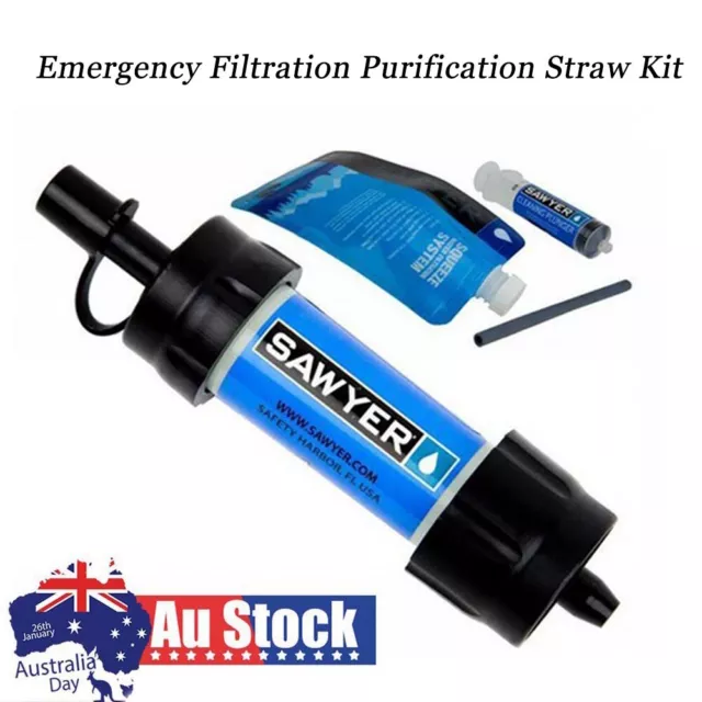 New SAWYER Mini Tap Water Filter Kit - Emergency Filtration Purification Straw