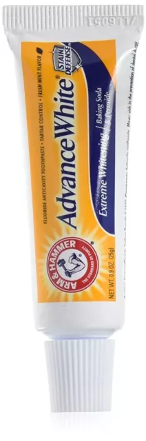 ARM & HAMMER Advance White Extreme Whitening Toothpaste 0.9 oz TRAVEL SIZE TSA 2