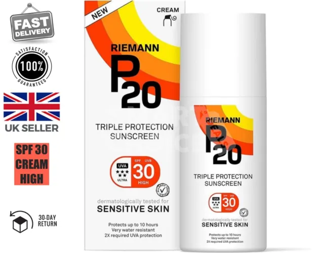 Riemann P20 Triple Protection Sunscreen Cream with SPF30 High, 200ml | Water Res