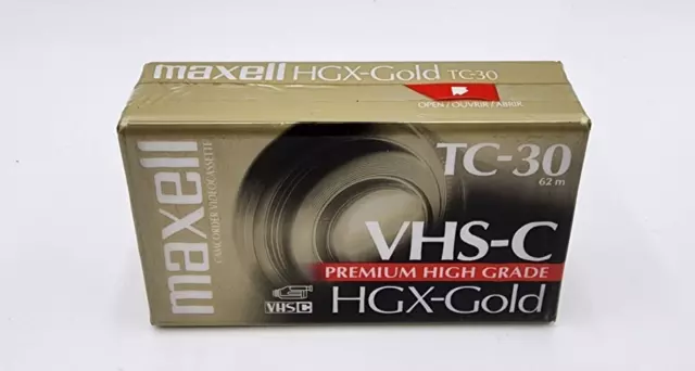 Maxell TC-30 VHS-C Premium High Grade HGX-Gold Video Cassette Tapes Brand New