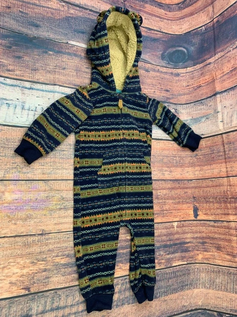 Carters Baby Boys Hooded Fleece Coverall Jumpsuit Size 9 Months Set of 3 2