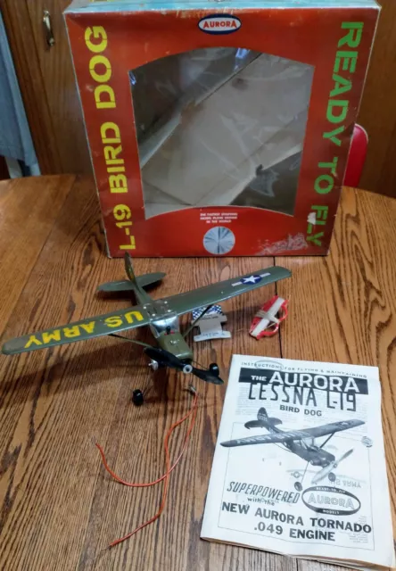 AURORA L-19 BIRD DOG VINTAGE NITRO FUEL CONTROL LINE CESSNA PLANE w/ORIGINAL BOX AURORA L-19 BIRD DOG VINTAGE NITRO FUEL CONTROL LINE CESSNA PLANE w/ORIGINAL BOX