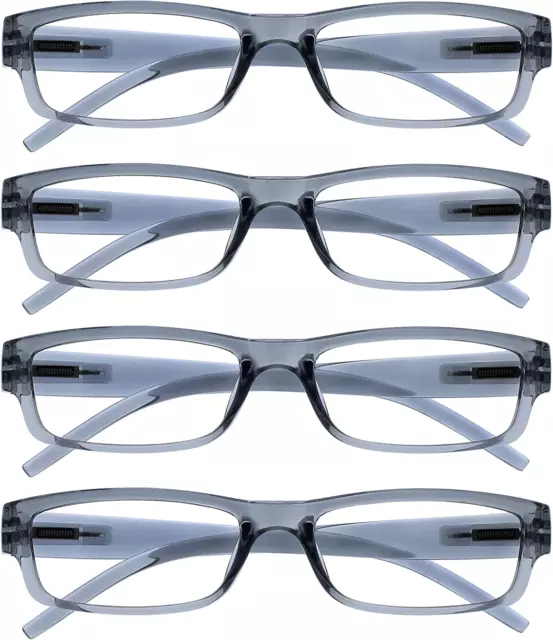 The Reading Glasses Company Grigio Leggero Comodo Lettori Valore 4 Pacco Stile D