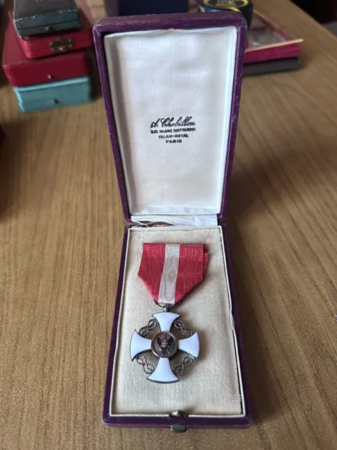 Medaglia Croce Cavaliere Della Corona Vittorio Emanuele Con Scatola Originale