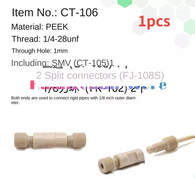 1pcs CT-106 825ET 105 111 1/8PEEK two-pass straight-through liquid chromatograph
