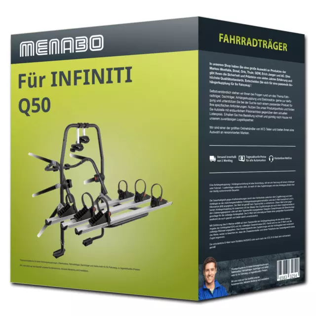 Menabo Fahrradträger Stand Up 3 für INFINITI Q50 3 Fahrräder NEU