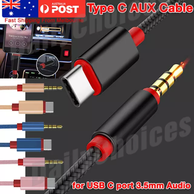 Type-c to 3.5mm Audio Aux Cable 3.5mm Male to USB-C Headphone Car Stereo Cord