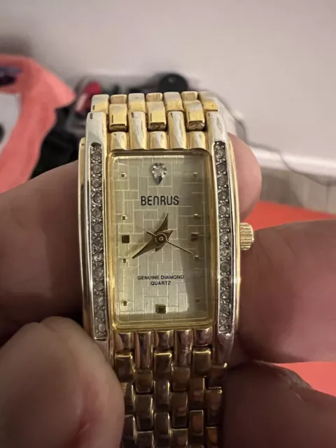 Benrus watch genuine diamond quartz cheap