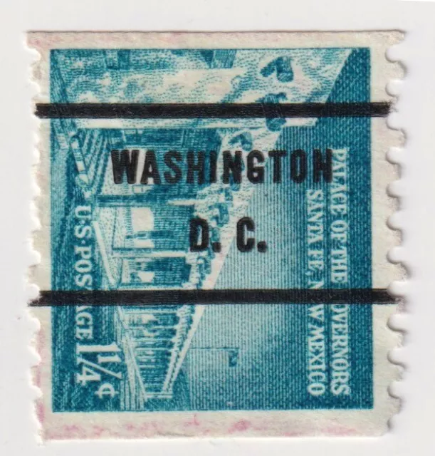 1954-1973 USA - Santa Fe, NM - 1 1/4 Cent Stamp - Precancel "WASHINGTON, D.C.."