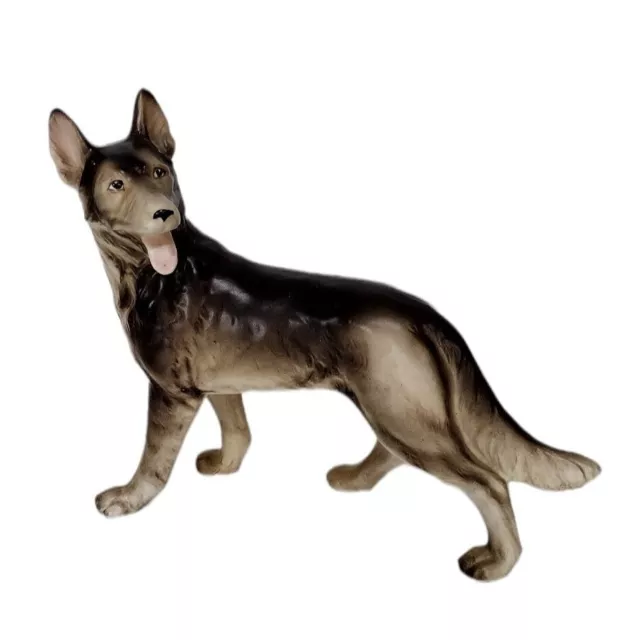 Vintage 1960's Ceramic German Shepard Dog Figurine Stamped Japan 89