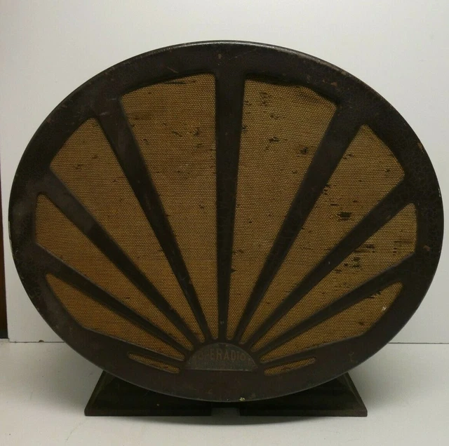 OPERADIO ANTIQUE Art Deco Metal Mantle Valve Radio Speaker Chicago