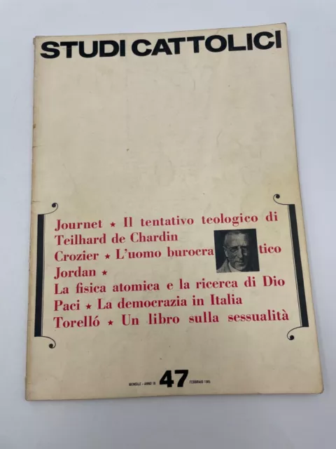 Studi Cattolici N. 47 1965 libro sulla sessualità Democrazia in Italia Fisica at