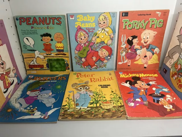 Lot of 8 Vintage Childrens Coloring Book