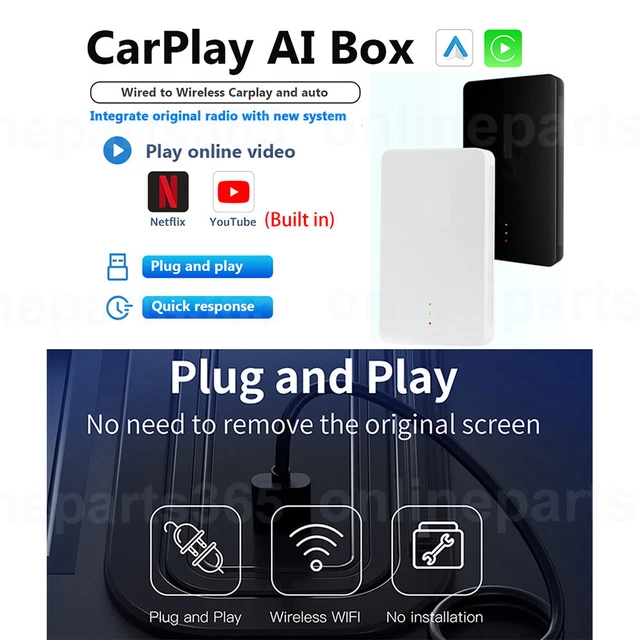 WIRELESS CARPLAY ANDROID Auto AI box Adapter Converter