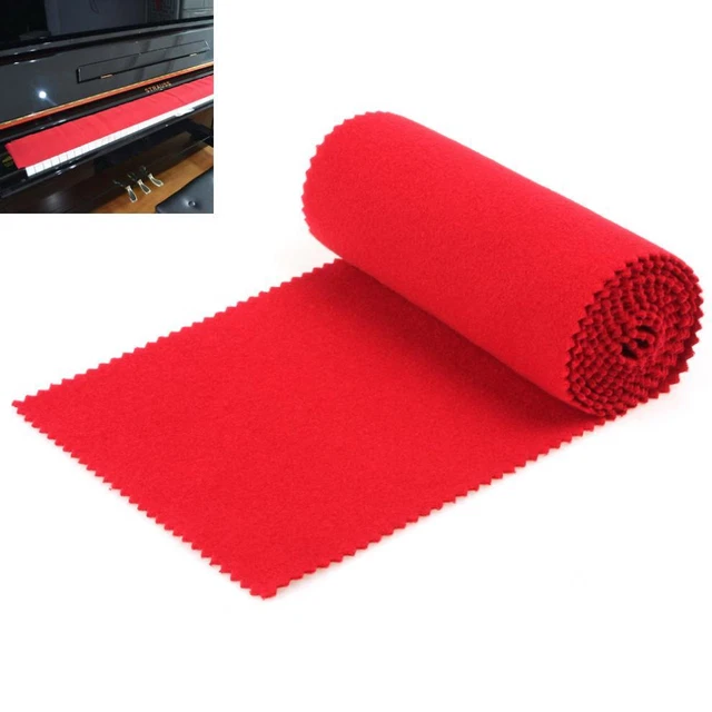 Soft Piano Keyboard Dust Cover Red 49.2x5.9'' for 76 - 88 Key Piano Cover Cloth