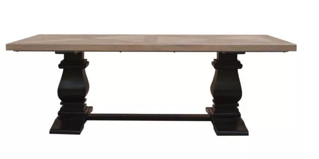 Jada Solid French Provincial Mango Timber Coffee Table Oak/Black