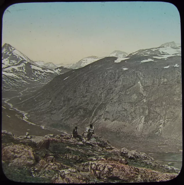 Glas Magic Laterne Rutsche GJENDEBOD AUS SVARTDAL C1890 WESTNORWEGEN FOTO