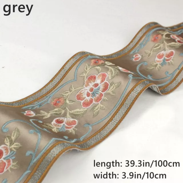 Cinta de corte floral bordada hágalo usted mismo cinta de coser hecha a mano decoración 1M