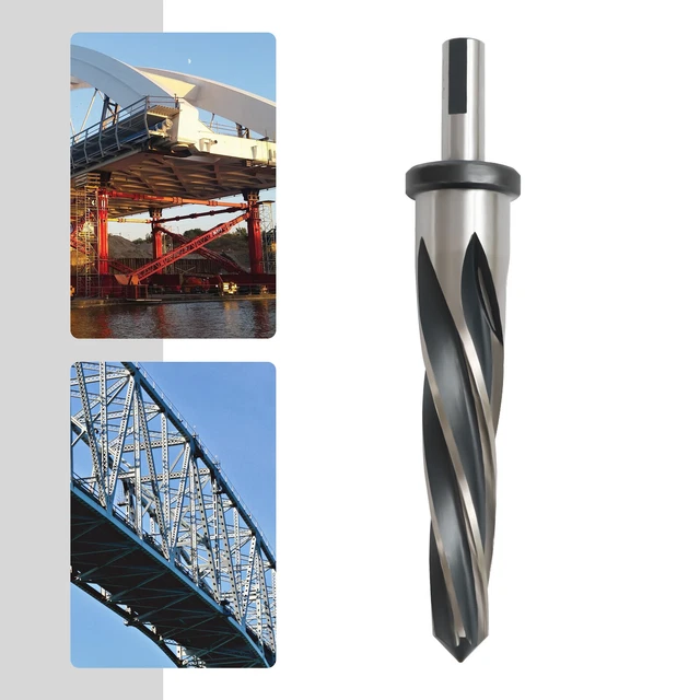 9/16" Bridge Reamer 1/2" Shank HSS Chuck Drill Bit 3-Flat Shank Spiral Flute