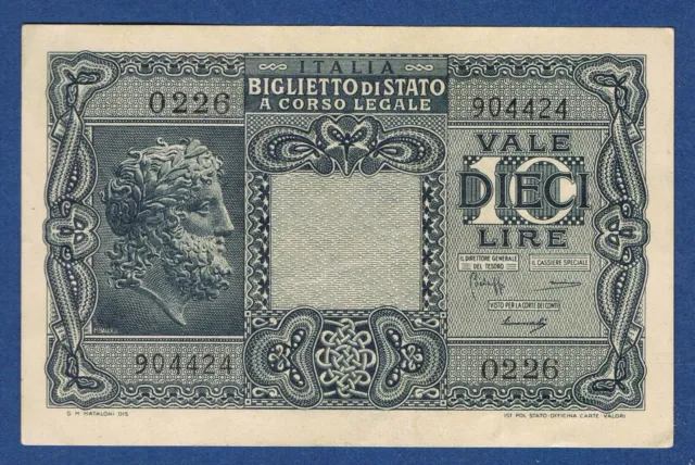 BILLET DE BANQUE D'ITALIE 10 LIRE Pick n° 32a du 23.11.1944 en SPL 0226 904424