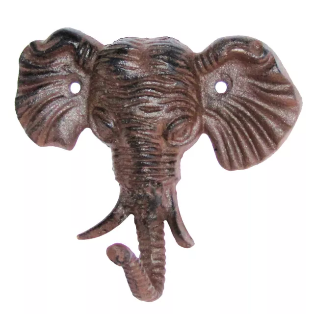 Cast Iron Wall Mount Male Elephant Head Hook coat hat key ring bath towel rack