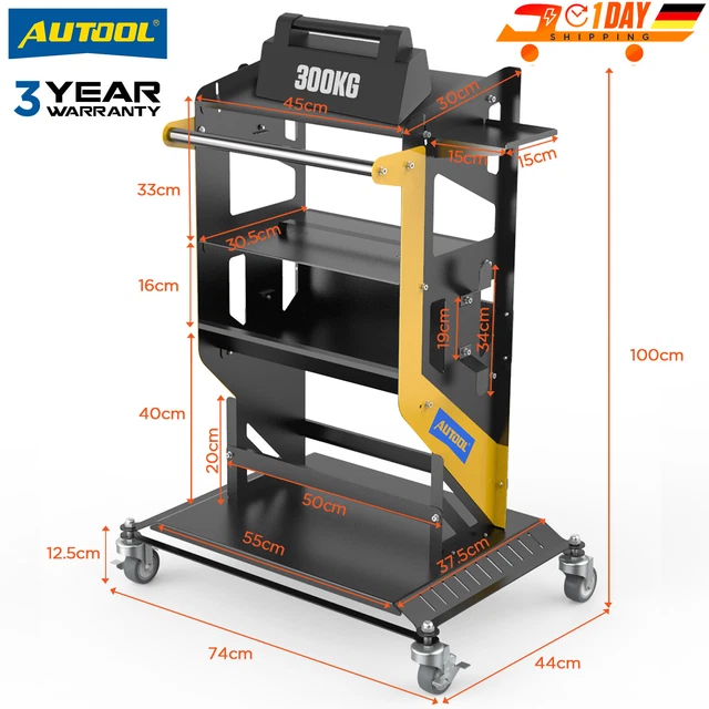 Carrello trolley garage mobile postazione di lavoro carico pesante tavole a rotelle carrello officina DE