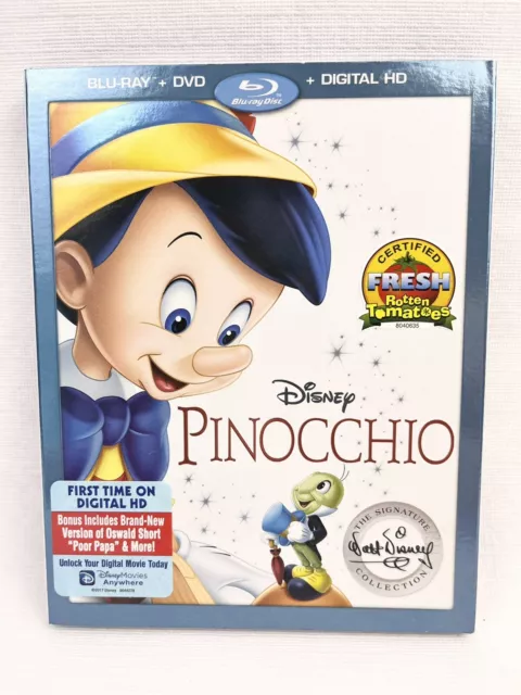 New Sealed Disney Pinocchio Walt Disney Signature Collection Blu Ray Dvd 2017