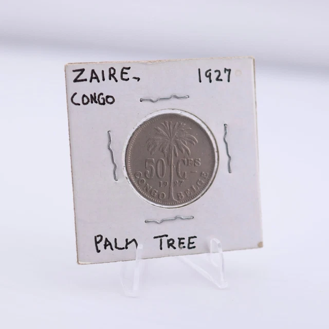 1927 Belgian Congo 50 Centimes Coin
