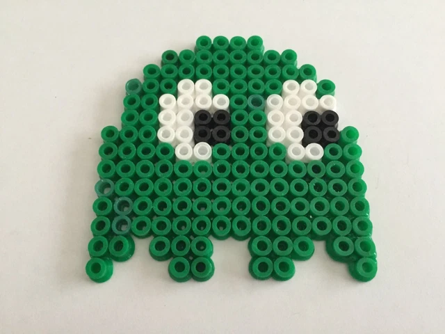 LUNE SMILEY JAUNE SUPER MARIO SNES PORTE CLE PERLE HAMA PIXEL ART