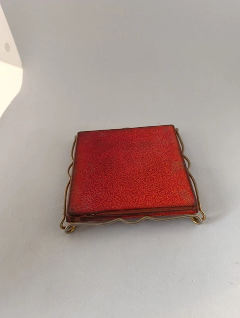 Ancien Dessous De Plat Vintage France - Carreau Céramique à Scène Japonaise, Cadre Bois