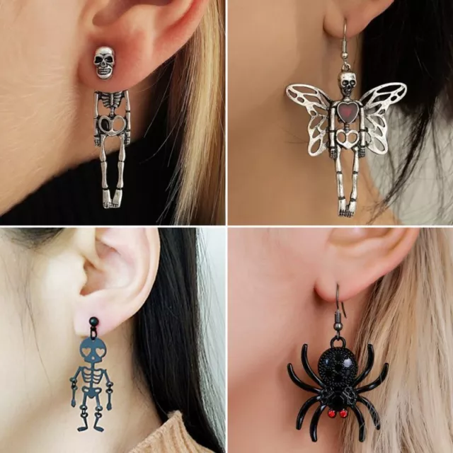 Fashion Pumpkin Ghost Skull Bat Cat Dangle Earrings Stud Women Halloween Jewelry