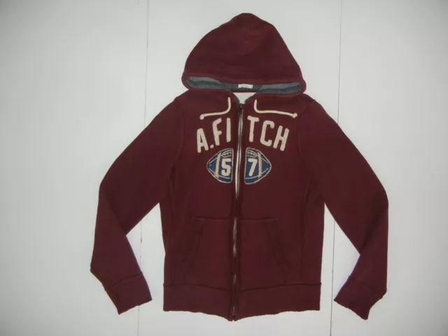 ABERCROMBIE & FITCH Red Thick/Warm FULL-ZIP HOODIE Muscle Gym ...