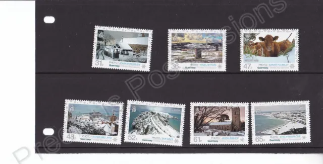 Sg 1394-1400 Guernsey Mnh Mint Stamp Set 2011 Christmas Winter Wonderland