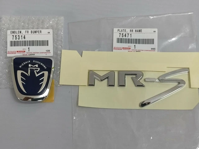 TOYOTA MR2 MR-S ZZW30 Roadster Spyder Genuine Front Blue & Rear MR-S Emblem Set