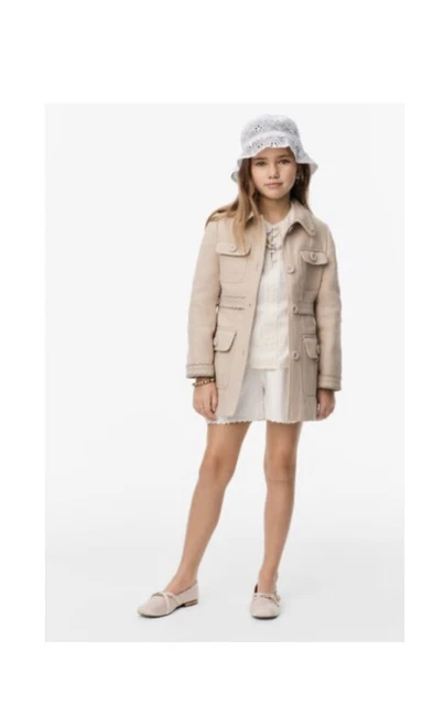 girls Kids zara limited edition sold out linen blend coat age 7 years