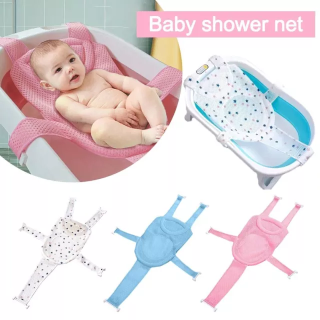 Foldable Newborn Baby Bath Cushion Adjustable Shower Cradle Bed Seat