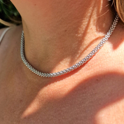 Fope girocollo collana collier tipo fope oro bianco white gold necklace omaggio 