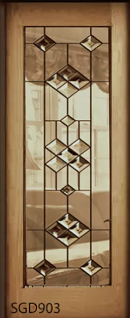 Beautiful Bevel designer Stained Glass  Door  Pocket. Barn or swing hinged Style